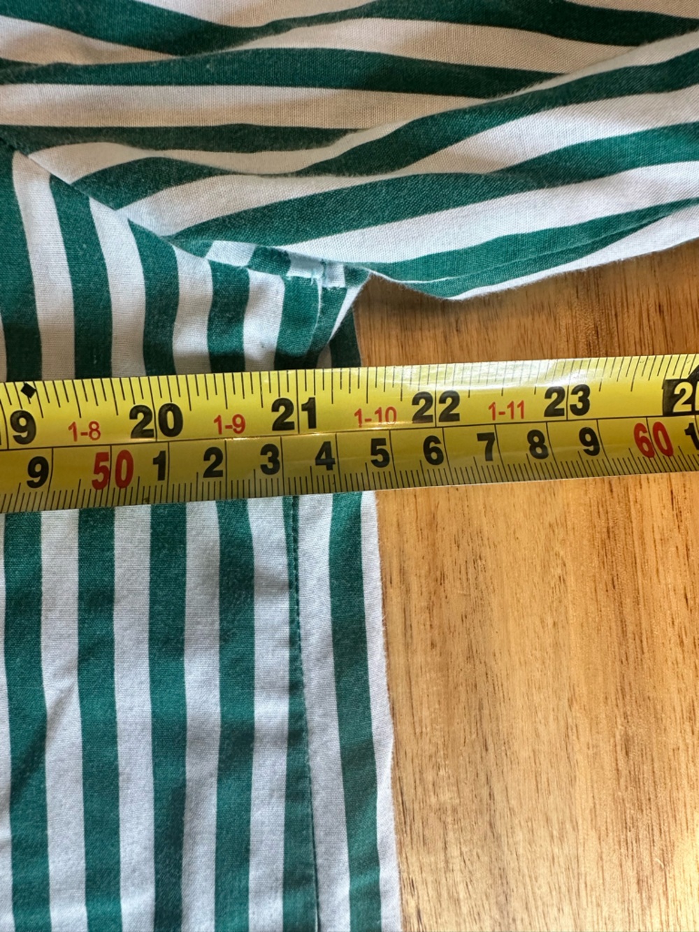Vintage American Sweetheart Classic Green and White Striped Button-Up Shirt L - Picture 9 of 10